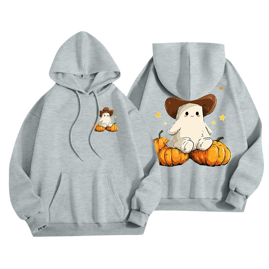 Children's Casual Fashion Halloween Print Long-Sleeved Hooded Sweatshirt
