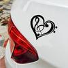 Car Exterior Decor Creative Sticker Treble Clef Heart Music Decal DIY Reflective Car Decoration Auto Parts