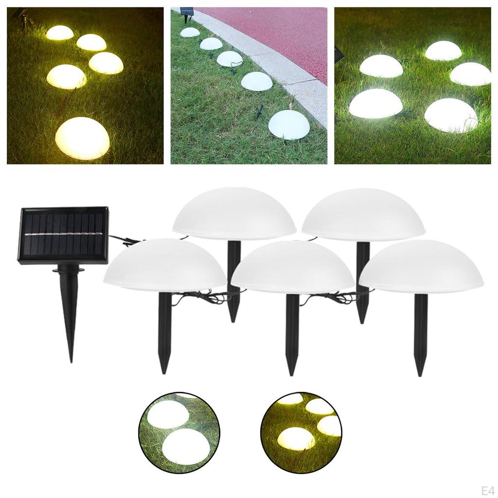 5Pcs Solar Ground Lights Garden Lawn Lamps Waterproof Powered in-Ground for Walkway
