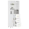 VidaXL Buffet haut Blanc 69,5x34x180 cm Bois d'ingénierie 3189421
