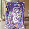 Unicorn Rainbow Magic Theme Blanket Lightweight Warm Flannel Blanket Decorative Throw Blanket for Home Decoration