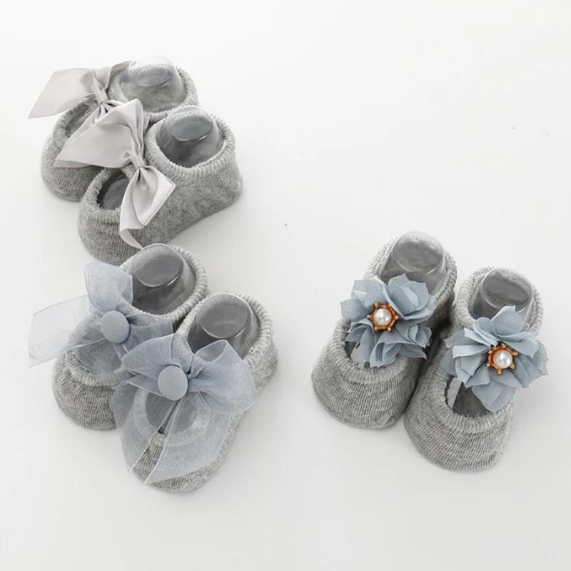3Pair/lot New Baby Socks Lace Flower Bow Girls' Baby Socks
