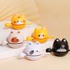 Cartoon Cat Wooden Fish Toy with Mallet Stress Relief Meditation Temple Block Calming Zen Drum Percussion Instrument Toy Birthday Gift