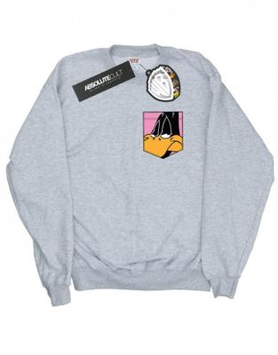 Mens Daffy Duck Face Faux Pocket Sweatshirt