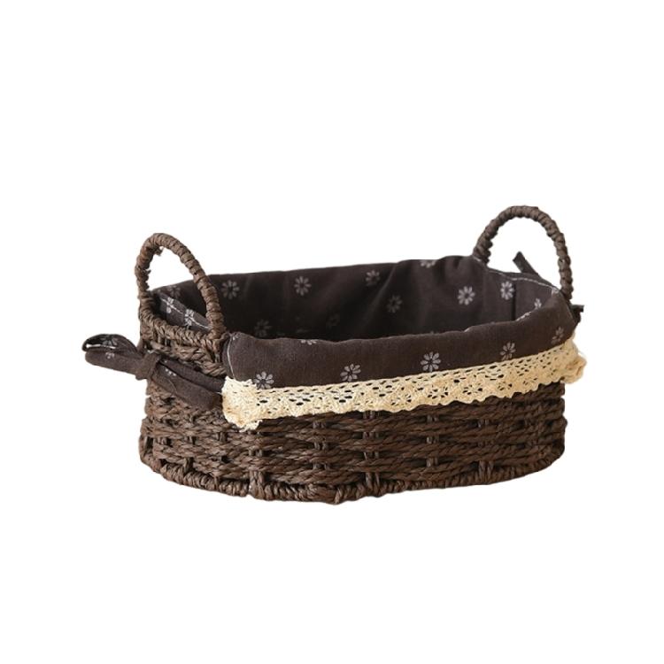 Woven Storage Bin Large Capacity Organiser Basket For Toy Cosmetics Jewelry Book Small Items Living Room Bedroom Dresser