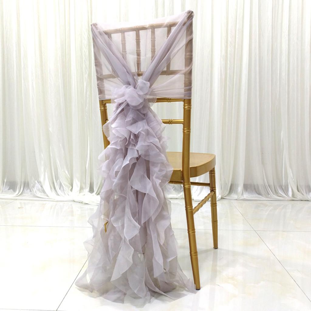 

Chair cover, chair cover, chair sashes, chair bows with frills серый