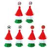 1 Pair Drop Earrings Sports-Themed Baseball Football Basketball Style Lightweight Soft Layered Tassels Red White Green Earrings Cheer Accessories