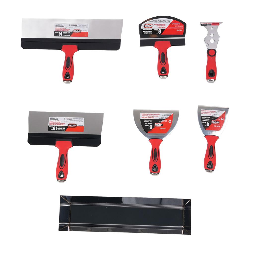 Drywall Finishing Hand Tool Kit Multifunctional Stainless Steel Drywall Mud Tools Set for