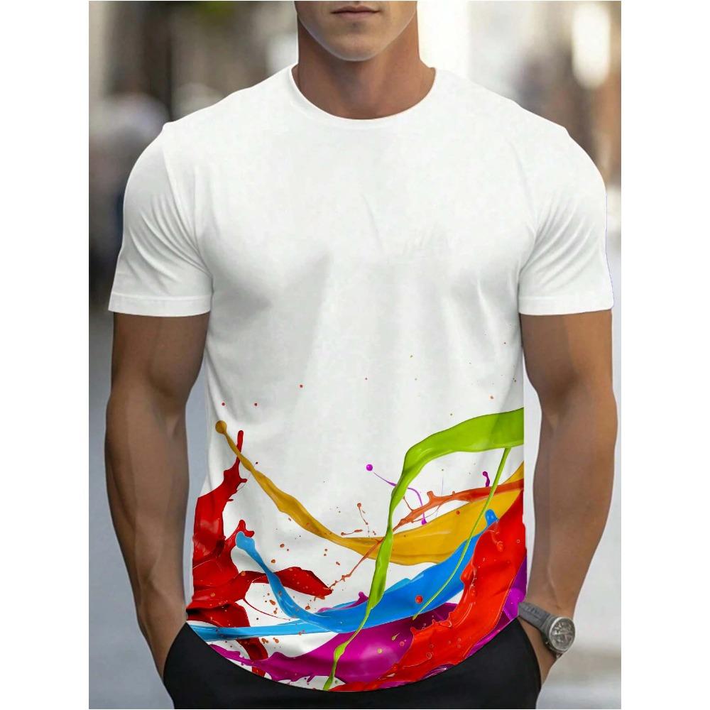 3D Digitaldruck T-Shirt Teenager Herren Kurzarm Oberteil Vielseitig Atmungsaktiv