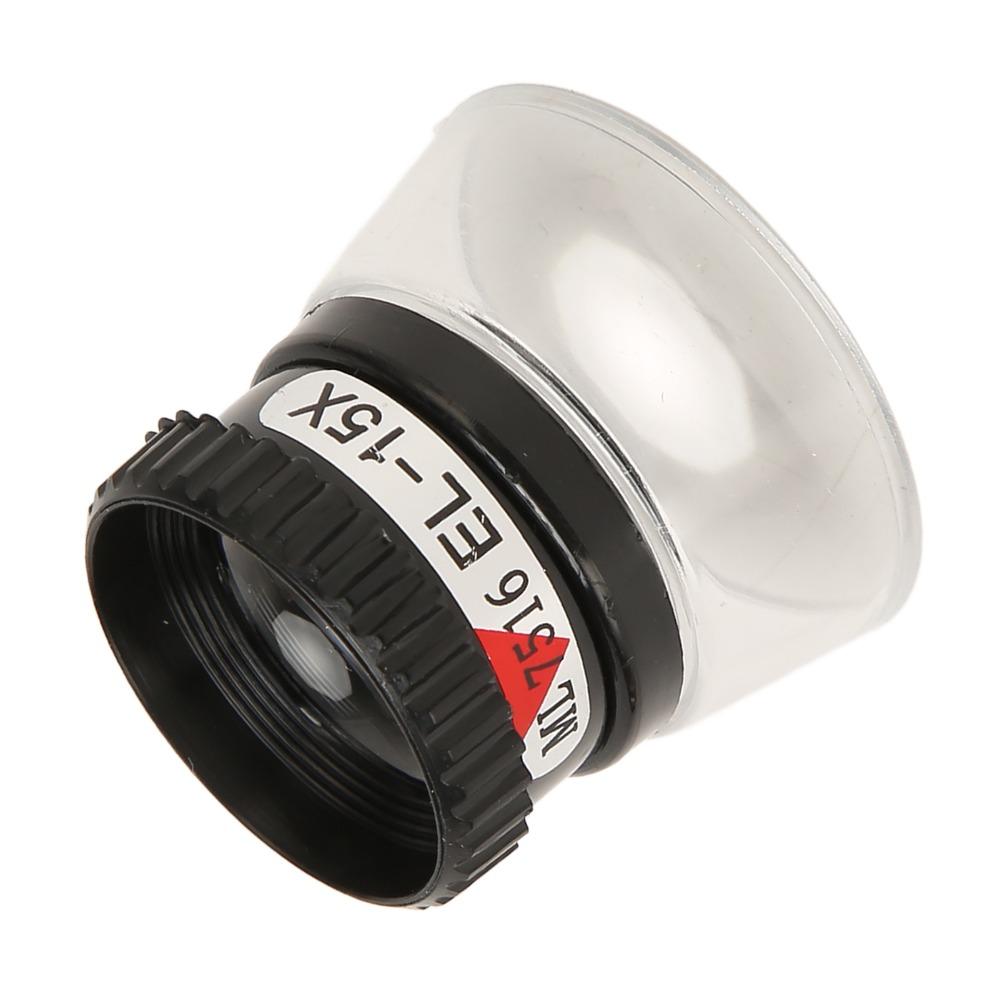 15X Pocket Magnifying Glass Black Desktop Magnifier Jewelry Magnifier for 15X Archaeology Tool