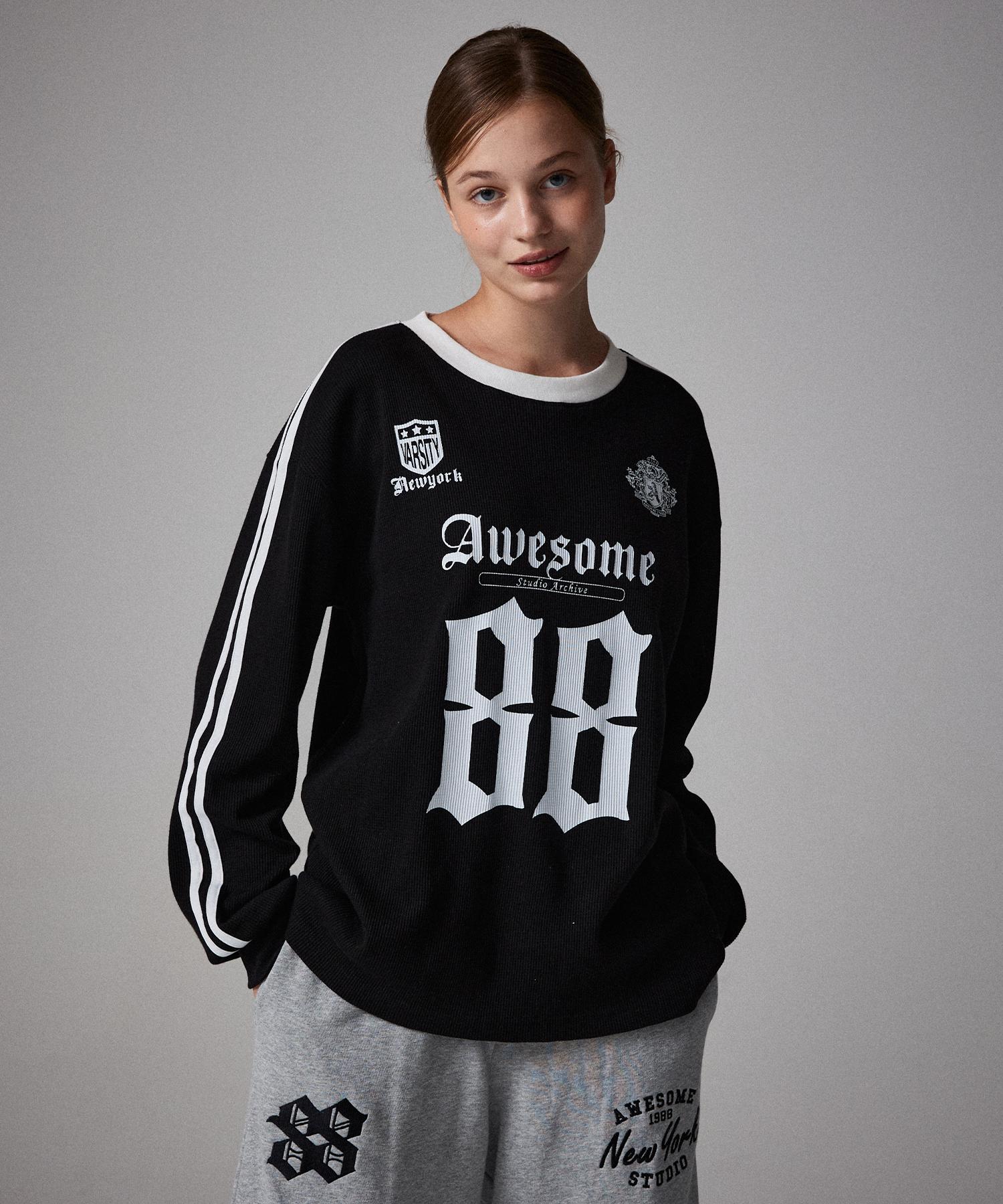 Awesome Studio Blockcore Waffle Long Sleeve T-Shirt Black Black/L