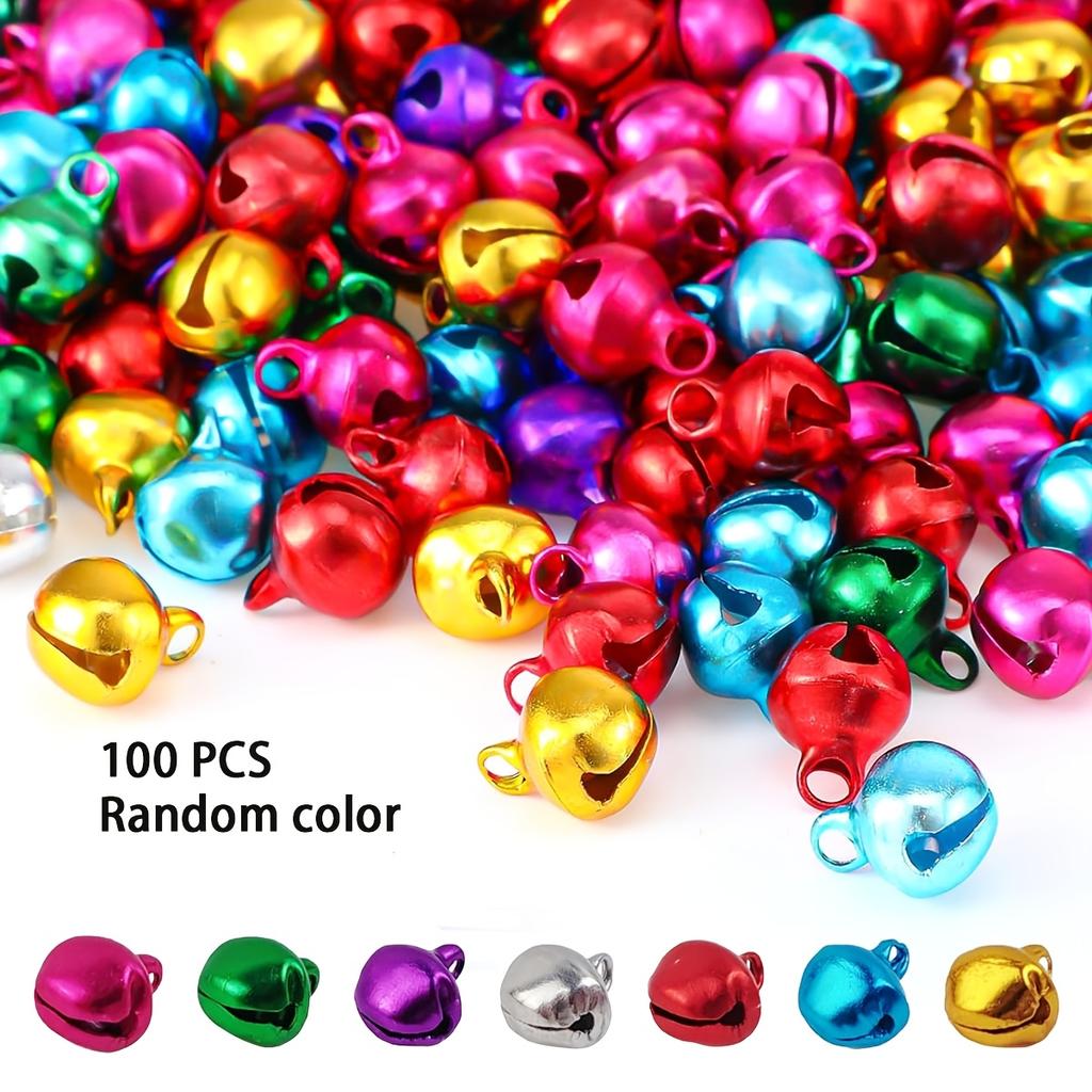 100 PC Jingle Bells, Christmas Bells, Bells for Crafts, Craft Bells Bulk DIY Bells for Home Decoration, Multi-Color