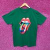 The Rolling Stones Zielona Koszulka Tie dye z Gorącymi Ustami