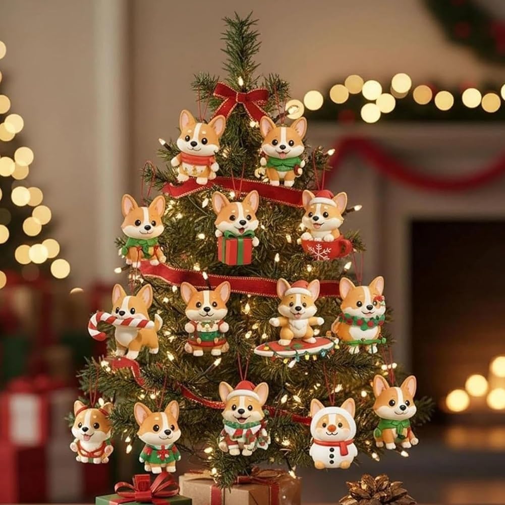 Coigi Advent Calendar 2026, 24 Days Countdown With Cute Corgi Mini Ornaments, Dog-Themed Christmas Decoration Set For Home Décor