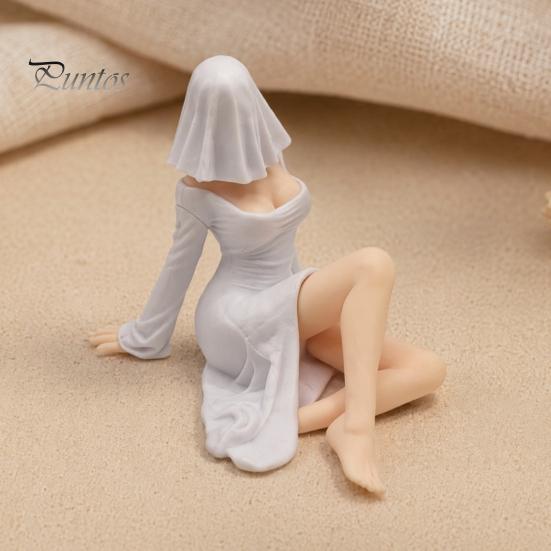 Unique Home Decorative Sculpture Ghost Girl Hooded Sculpture, Ethereal Mysterious Statue, Gothic Dark Academia Decor Queen Character Robe Figurine for