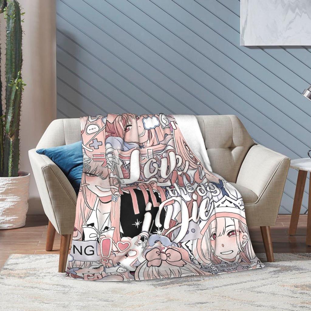 Japan Anime Marin Kitagawa Accessories Blanket Super Soft Cozy Throw Blankets for Sofa 50x60 Inches Multiple Sizes Bedspread