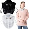 Top Neckwear Shirt Fake Collar Clothing Accessory Handmade Embroidered Detachable Collar Lace Rhinestone Lace Bodysuit