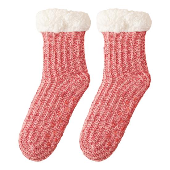 

Флисовые носки-гольфы Теплые носки-тапочки с нескользящими подошвами Женские утолщенные пушистые зимние носки для дома, отдыха, сна