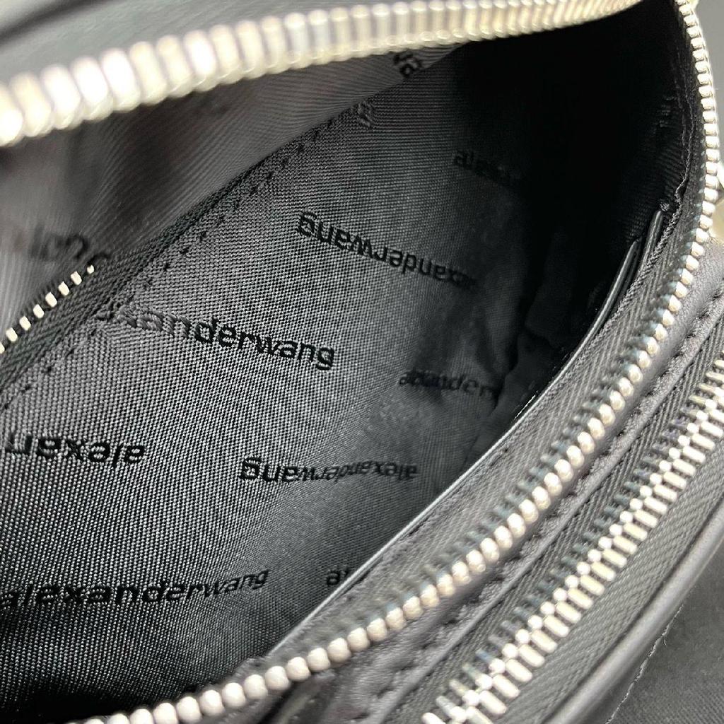 [Gebraucht] Attica Doppeltes Bauchtaschen-Set Silberne Kette Hüfttasche Umhängetasche Schwarz - Unbenutzt #NAELC6
