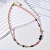 Women's Luxurious Pink Crystal Beads & Natural Stone Clavicle Necklace