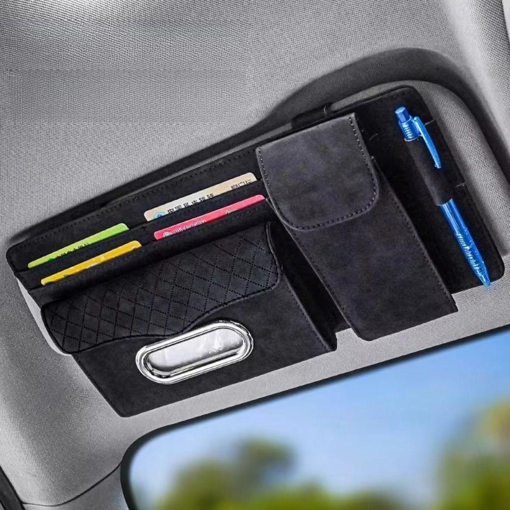 Multi-functional Car Sun Visor Organizer Hanging Car Glasses Clip Car Tissue Box Truck
