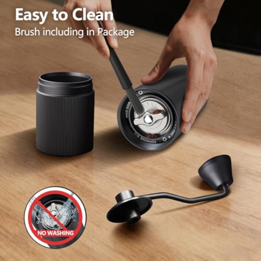 Manual Coffee Grinder with CNC Stainless Steel Conical Burr 25g Ccity Internal Adjustable Setting Black Perfect for Espresso Po