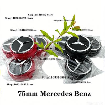 For Mercedes Benz Amg Car Wheel Center 4PCS 75mm Hub Caps Cover for Mercedes Benz Amg Logo B/C/E/S Class A Class C200L GLC GLK CLA W166 W163 W221