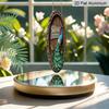 2D Flat, 1pc Round Aluminum Peacock Welcome Metal Sign, Tropical Bamboo Wall Plaque-Unique Design, Waterproof & Rustproof, Perfect for Front Door