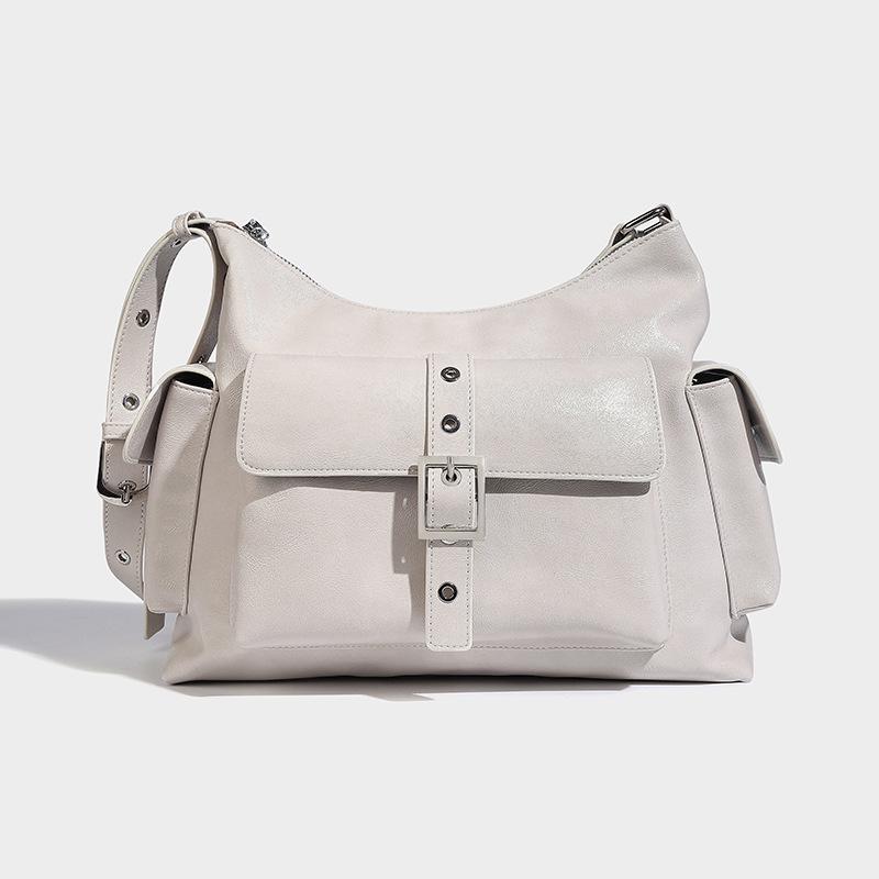 

Autumn/Winter 2024 Retro Biker Pocket Bag: High-Capacity, Chic Crossbody for Fashionable Commuters белый