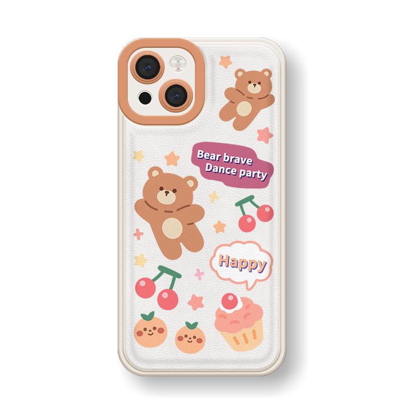 

Zhitai Vegan Leather Phone Case for iPhone 11/13/14 Pro Max - Dessert Bear Design iPhone 11 Pro