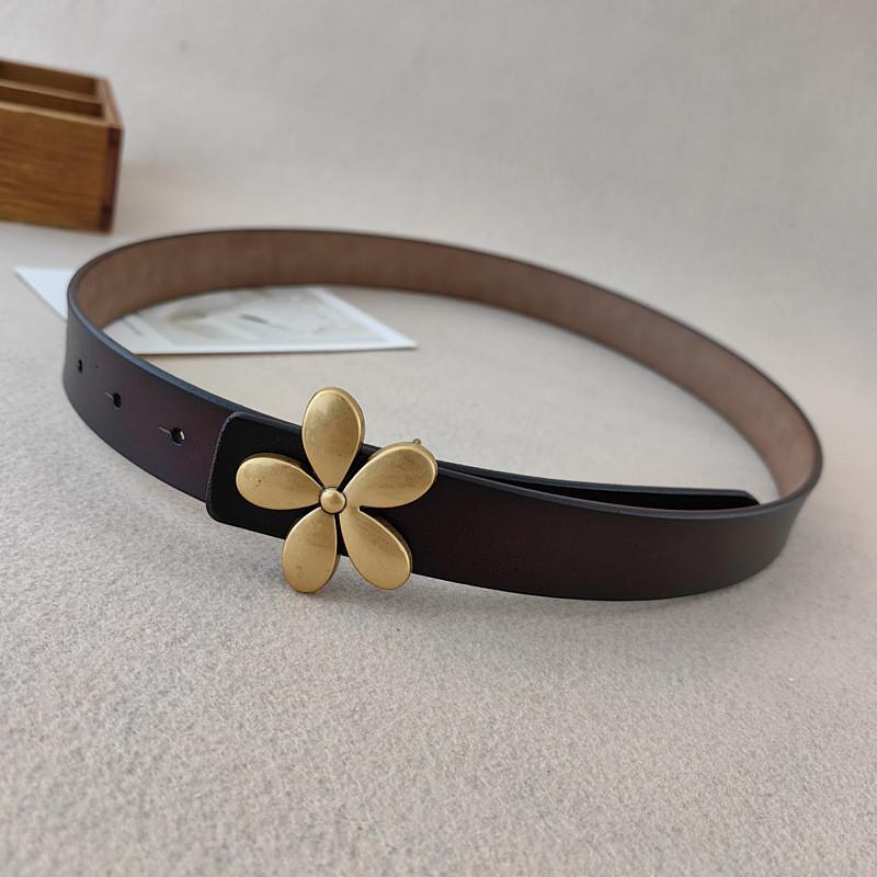 Genuine Leather Womens Belt With Automatic Buckle For Fashion Casual Wear