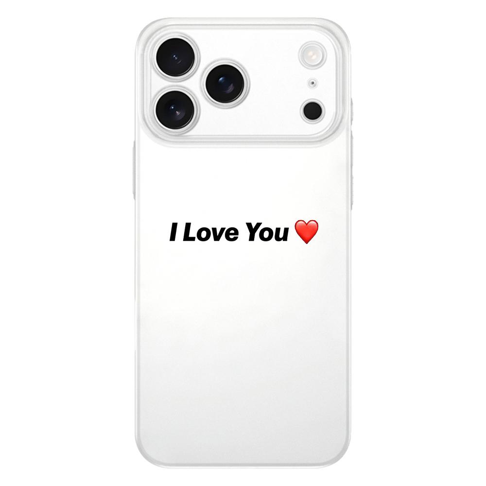 I Love You Pink Heart Soft Clear TPU Phone Case For iPhone 17 Air 16E 16 11 15 14 Pro MAX 12 13 7 8 Plus SE Easter Cover