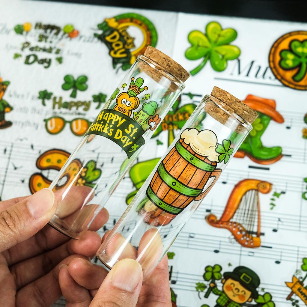50 Ins Green Series Non-Repeating Transparent Decorative Stickers Diy Glass Creative Hand Account