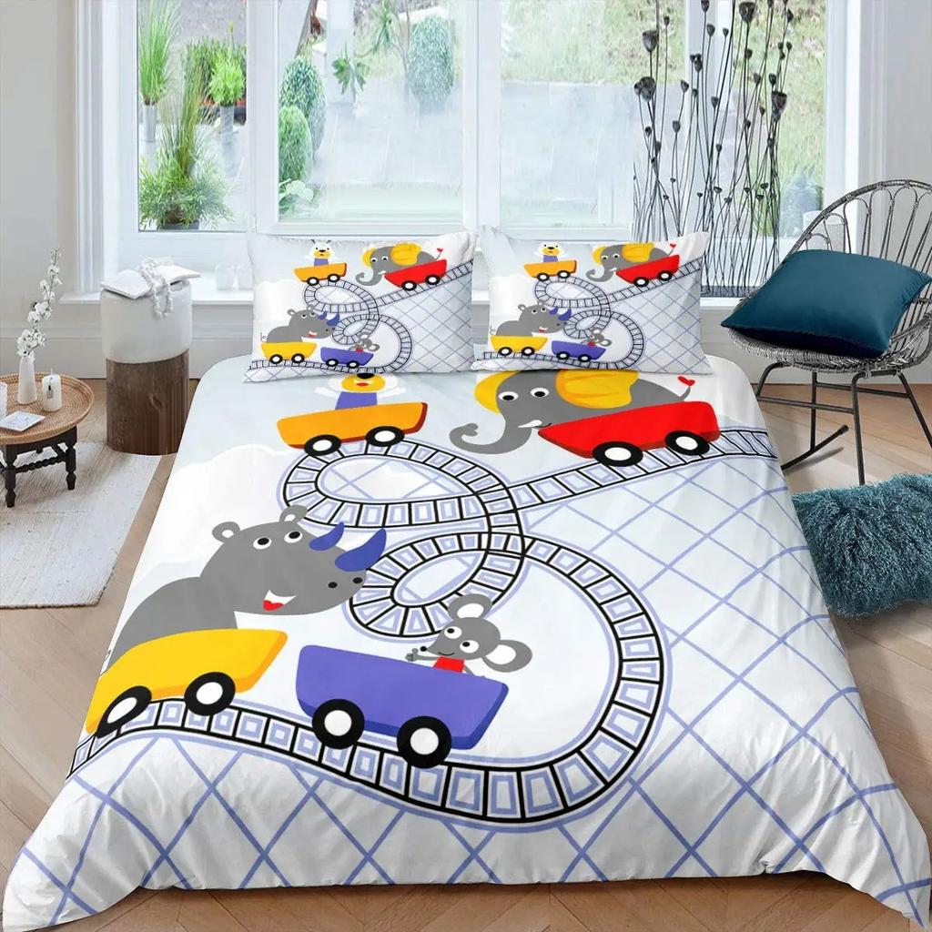2025 Cartoon Rat King Queen Bedding Set Mouse Rodents Duvet Cover Funny Animal Love Heart Comforter Cover Polyester Quilt Cover
