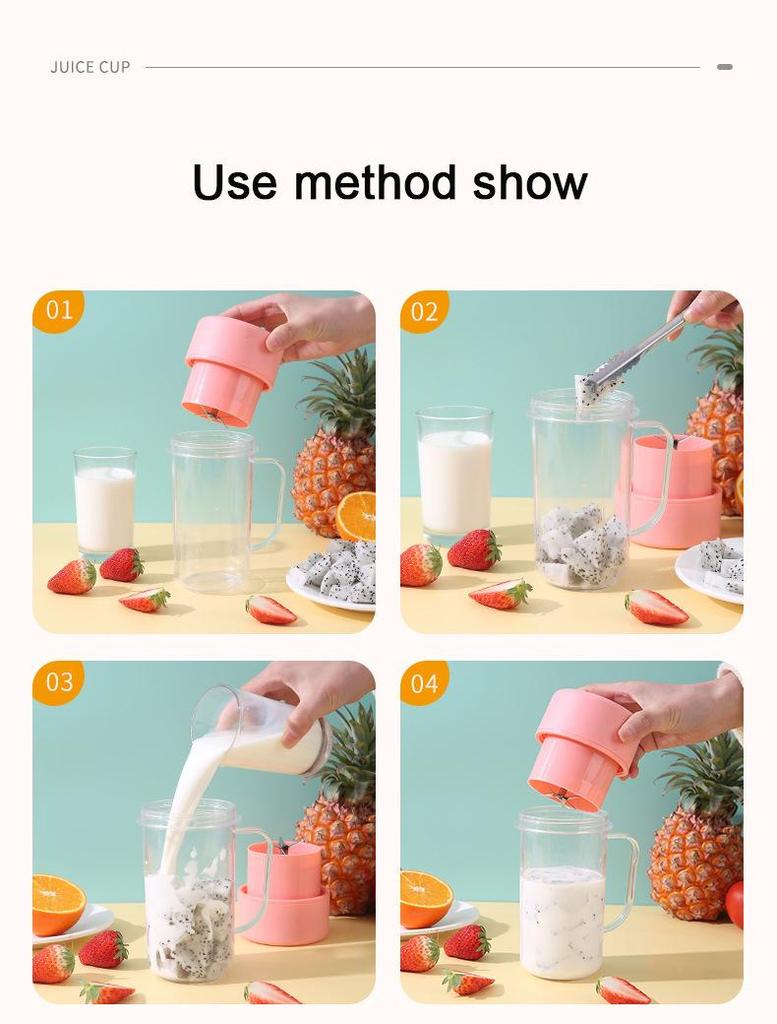 Tragbarer USB-wiederaufladbarer Entsafterbecher für den Heim- und Reisegebrauch