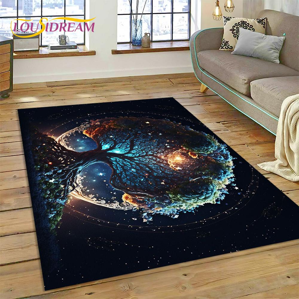 

3D Tree of Life Nature Viking Yggdrasil Norse Rug Carpet for Living Room Bedroom Decor,Non-slip Decoration for Sofa Doormat Gift 40x60cm( 15x23in )