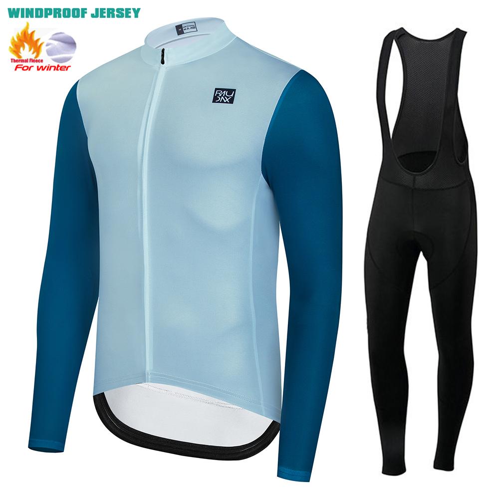 Raudax Winter Long Sleeve Cycling Clothing Thermal Fleece Keep Warm Road Bike Sportswear Mountain Bike Jerseys Ropa De Hombre