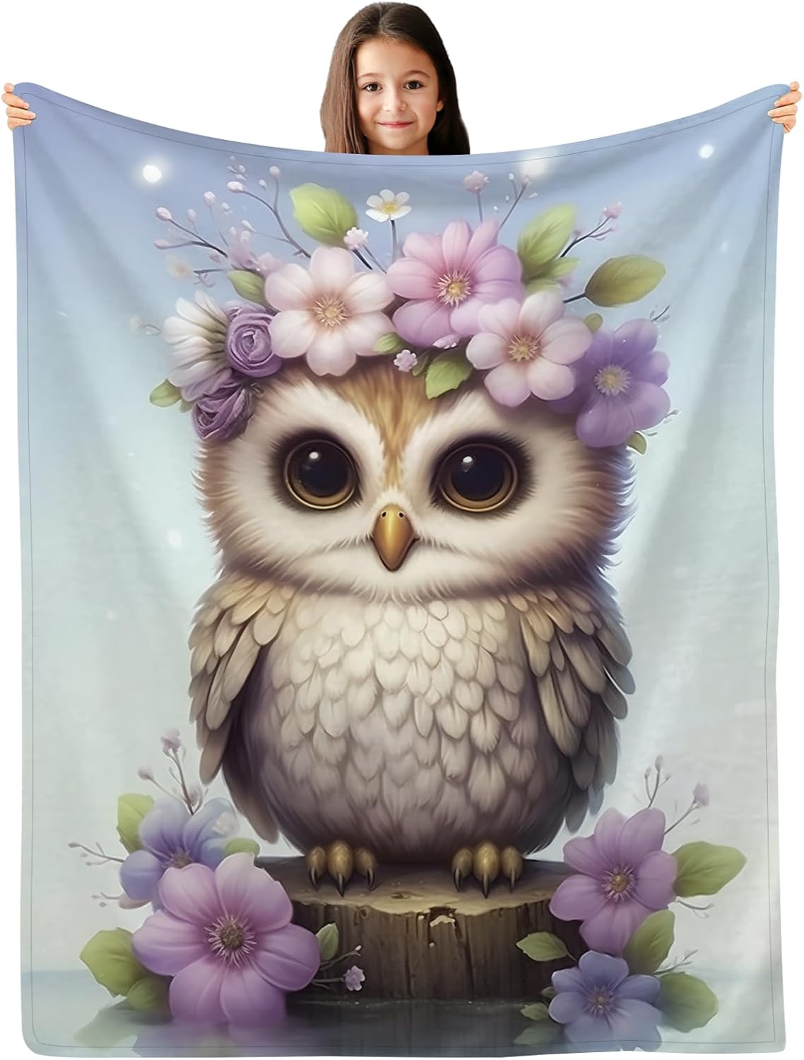 

Cute Angry Cat Blue and White Splash Design Flannel Blanket, Soft Plush Blanket Gift Funny Animals Prirt Birthday Ideas 75x90cm