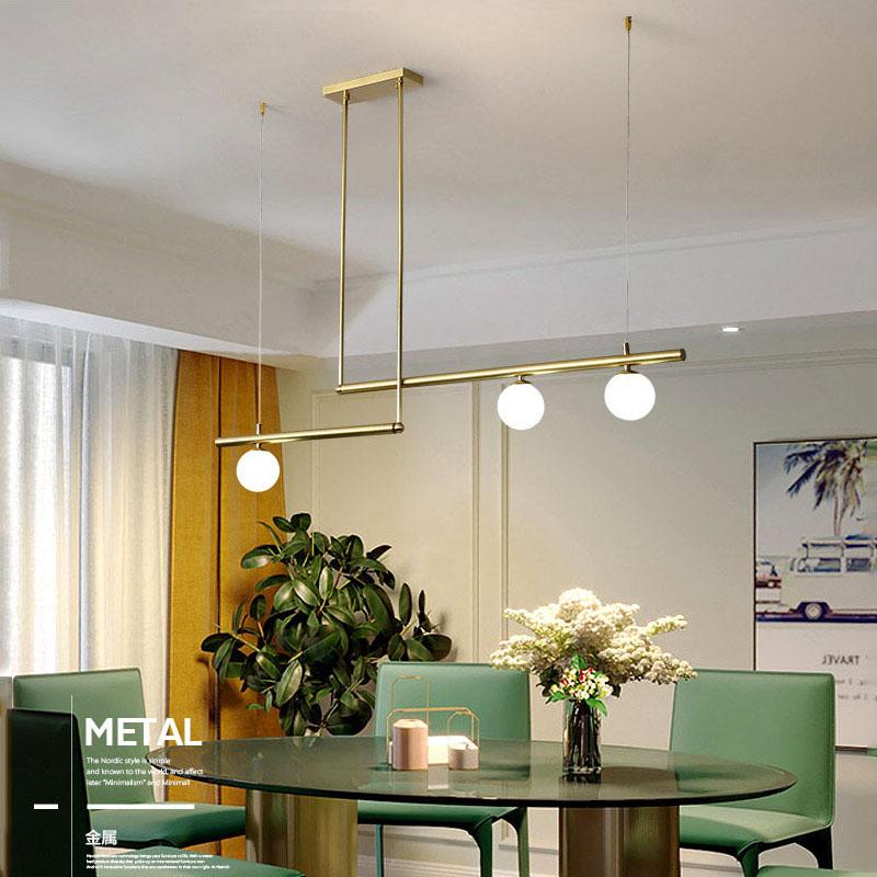 Modern Led Pendant Light Art Combination Line Chandelier Glass Ball Hanging Lamp for Bedroom Living Indoor Lightings Room Decor