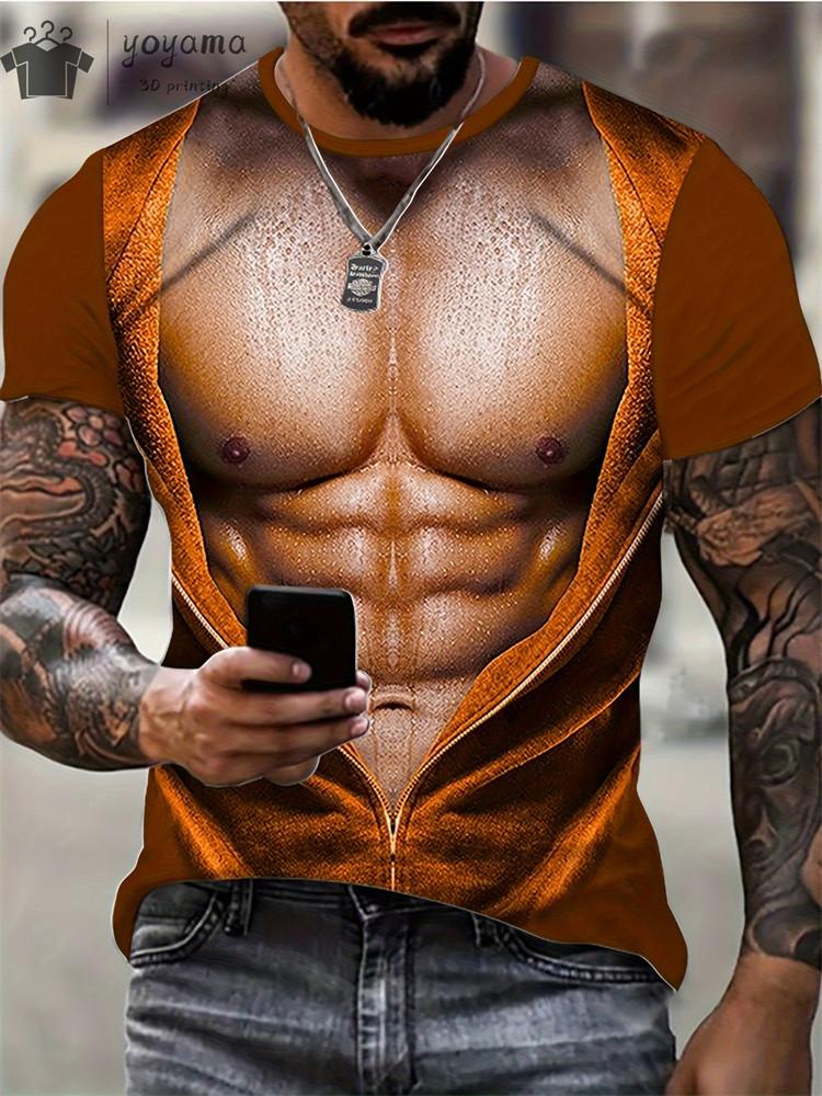 

Смішна 3D-друк Футболка з принтом м’язів Одяг для тренажерного залу Чоловіки Літній вуличний одяг Футболка Топи Harajuku Модна футболка з коротким рукавом XL
