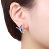 S925 Silver Purple Zircon Butterfly Earrings Hoop Earrings Women Jewelry Trendy Anniversary Gifts