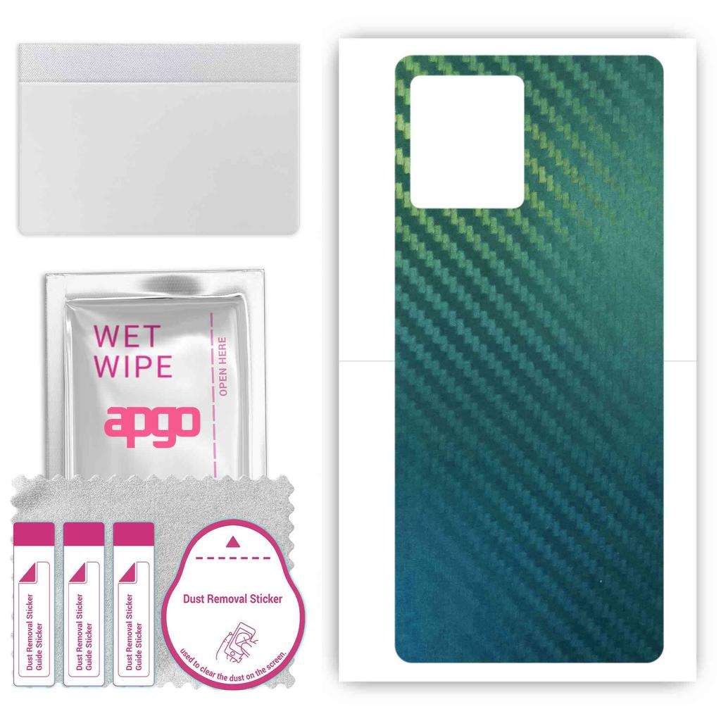 apgo Autocolant protector de piele pentru spate compatibil cu Motorola Edge 30 Fusion, Folie wrap, Folie, Vinil - Model Carbon Cameleon CAKA1