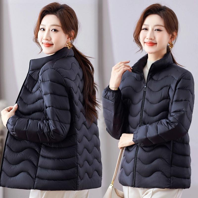 Winter Women's Standing Collar Cotton Jacket Women's Loose Short Lightweight Cotton Jacket Women's Korean Version Slim Fit and Slimming Cotton Jacket