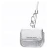 MICHAEL KORS Jet Set Silver Metal Detail Zipper Closure Leather Hand Shoulder Bag Regular Women's Silver