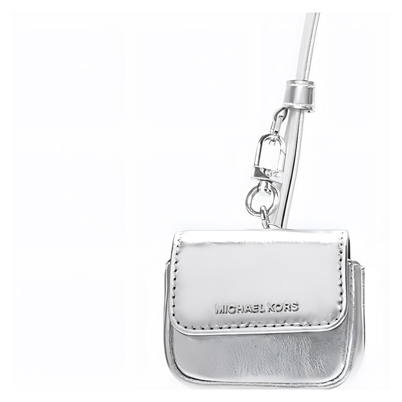 MICHAEL KORS Jet Set Silver Metal Detail Zipper Closure Leather Hand Shoulder Bag Regular Women's Silver