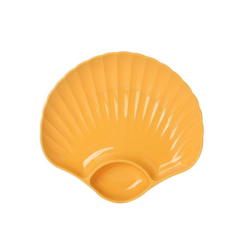Unbreakable Stackable Plastic Snack Plates with 2 Sections - Set of 8 In Multiple Colors