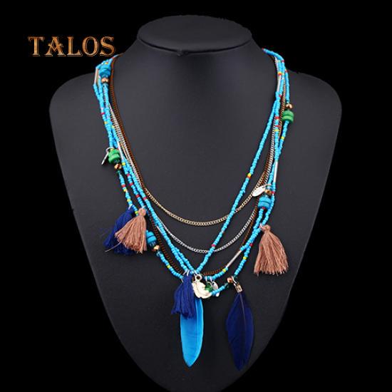 Pendant Ethnic Jewelry Bohemia Style Necklace Handmade Multilayer Chain Pendant Ethnic Jewelry Bohemia Style Necklace Handmade Multilayer Chain