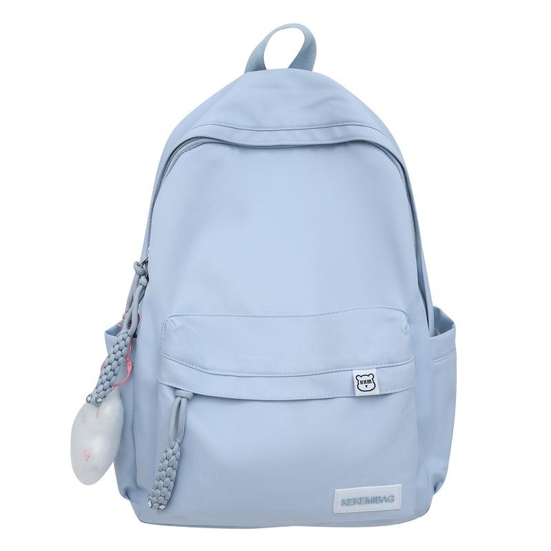 Schoolbag new backpack women's large-capacity casual simple solid color backpack Korean version school season school style girls schoolbag