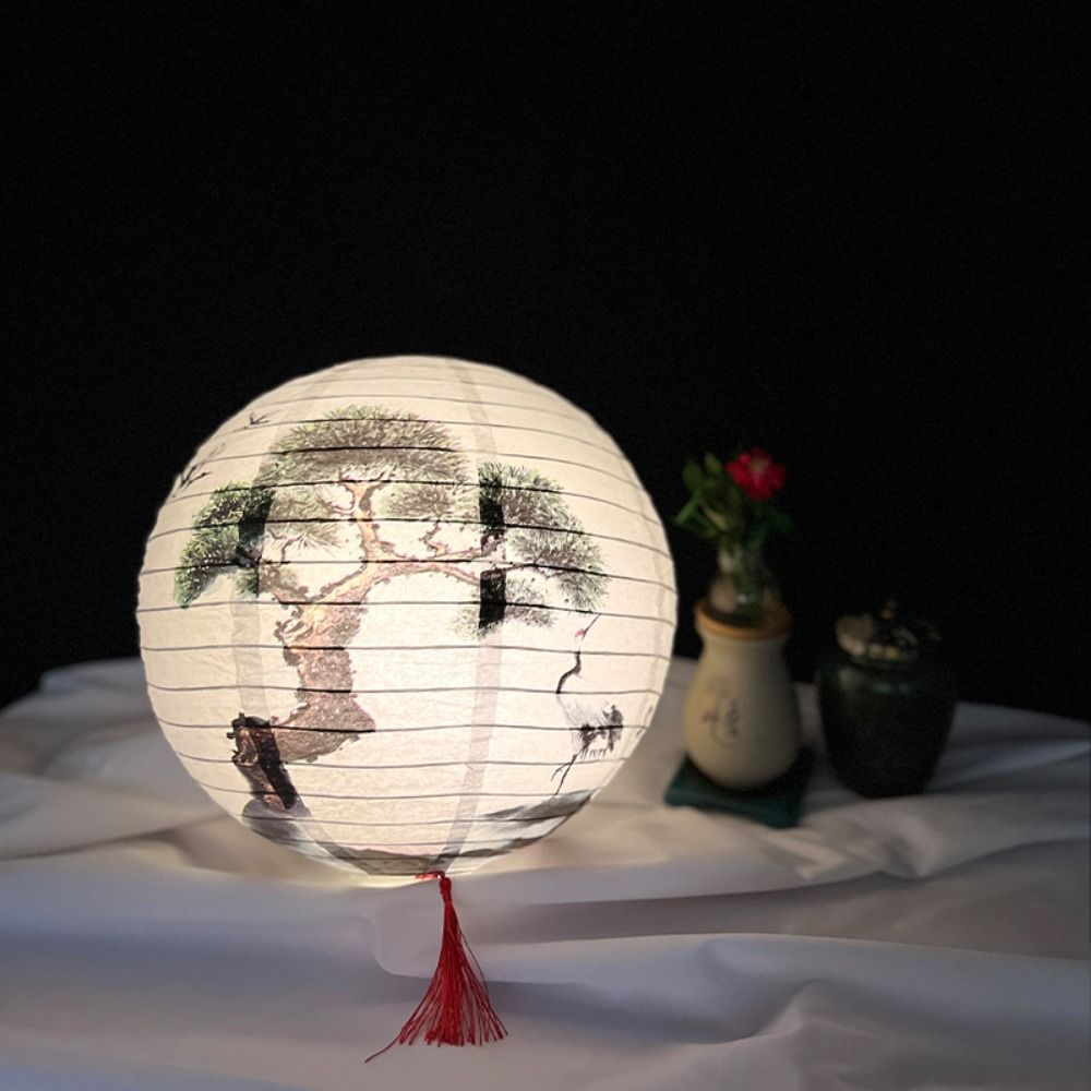 Chinese Paper Lantern Round Hanging Lantern Ball Holiday Supplies Paper Lamp  Wedding