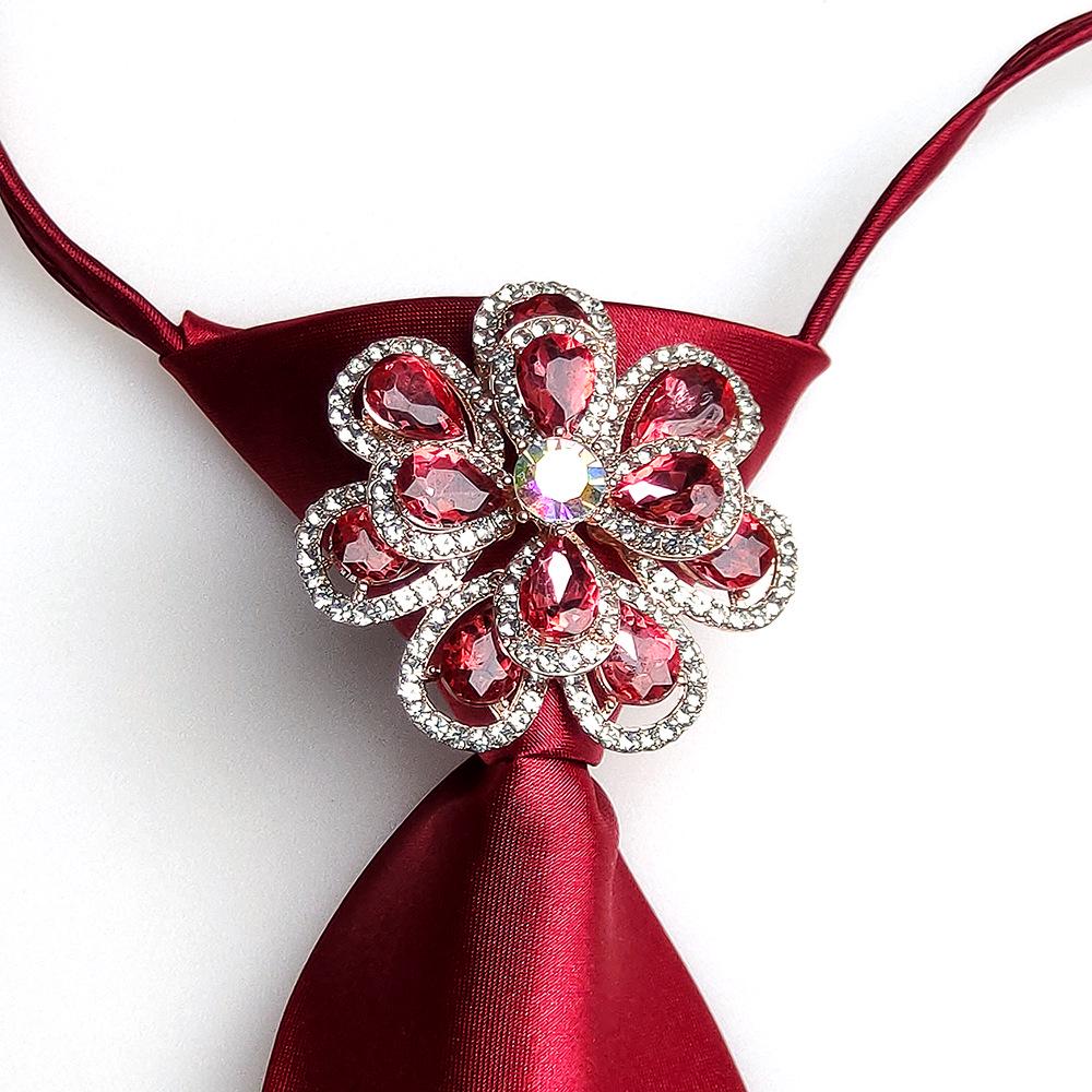 Korean Style Crystal Brooch Tie – Campus & Dance Uniform Accessory